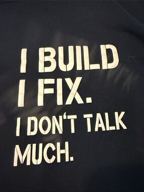 I BUILD I FIX Graphic Tee - Black with White Text